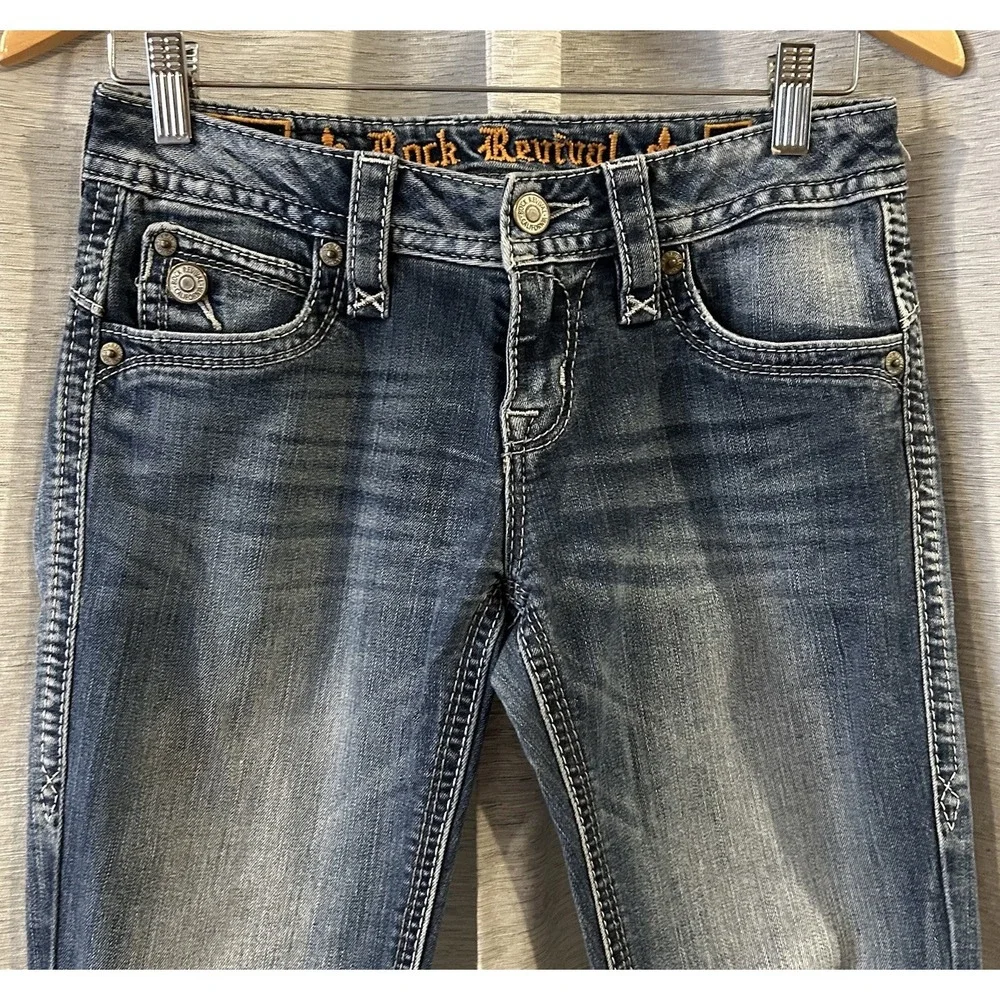 Rock Revival Jeans Womens Viola Easy Bootcut Embroidered‎ Pocket Size 26